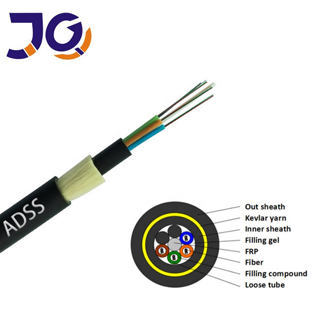 Niet-metalen Enige de Vezel Optische Kabel ADSS van de jasje 6/12/24/48/96 Core100/200m spanwijdte G652D
