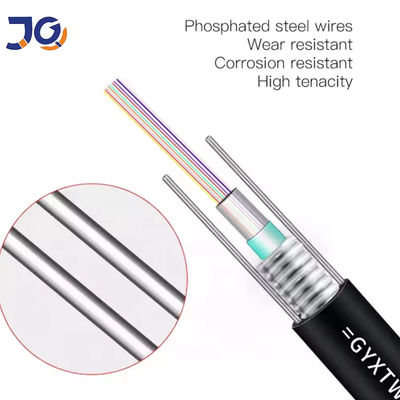 Customized GYXTW Armored  2 4 6 8 12 24 Core  Single Mode Fiber Optic Cable 6mm 7mm 8mm With Messenger