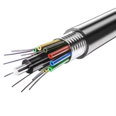2-144 Core Armoured Optical Fiber Cable GYTA Stranded Loose Tube For Aerial Duct
