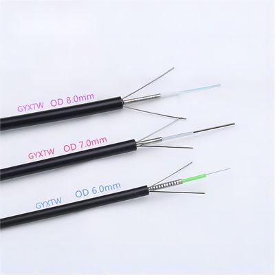 1MM Steel Wire Strength 2 4 8 12 24 Core Outdoor Fiber Optic Cable GYXTW