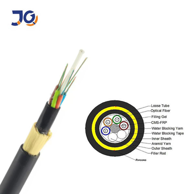 Luchtadss overspannen 300m Vezel Optische Kabel 8 12 48 96 de Kabel van de 144 Kern Optische Vezel