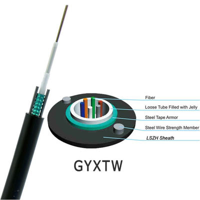 2 / 4 / 6 / 8 / 12 / 16 / 24 Core Fiber Optic Outdoor GYXTW Armor Grofed Fiber Optic Cable