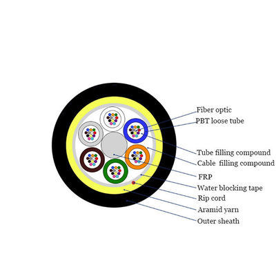 ADSS-kabel Buitenste bovenbedrijf Niet-metaal zelfdragend glasvezelkabel SM Glasvezelkabel