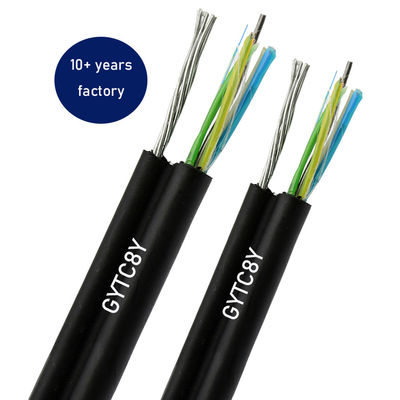 Buitenluchtkabel GYTC8Y G652D enkelmodus Figuur 8 Zelf-ondersteunde 4 6 8 10 12 24 48 96 144 kern glasvezelkabel