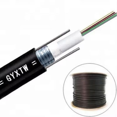 4 6 8 12 24 Core GYXTW Single-mode Outdoor Fiber Optic Cable Stalen band Gepantserde parallelle stalen draad