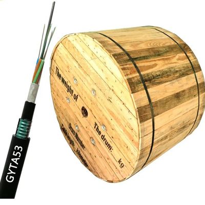 Ondergrondse rechtstreeks begraven FRP Strength Member Double Armored Fiber Optic Cable GYFTA53