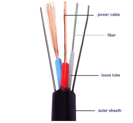 OEM Composite Fiber Cable Optieke vezel + stroomkabel 4 8 12 24 Core Hybrid Power Fiber Optieke kabel
