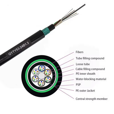 2-144 kern dubbel schede dubbel gepantserde GYTY53 Direct Begraven Ondergrondse Glasvezel Kabel