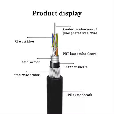72 kern GYTA33 rechtstreeks begraven Submarine glasvezel kabel anti knaagdier gepantserde glasvezel kabel