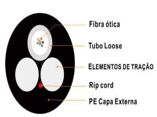 ASU Glasvezelkabel ASU Span 80m 100m 200m 4 6 8 Core 12 Hilos Glasvezelkabel G652 Kabel
