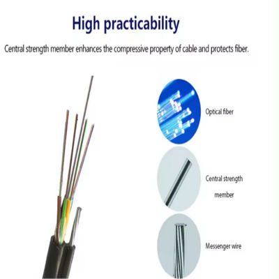 72 Core Outdoor Aerial Self Supporting Steel Wire Gepantserde glasvezel GYTC8S GYTC8A kabel