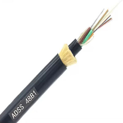 ADSS dubbele jas Single Mode Zelfdragend 24 Core 48 Core Glasvezelkabel G652D Voor Aerial