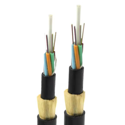 Aerial ADSS G652D G657A1 G657A2 144 Core Single Mode Outdoor Glasvezelkabels met Aramid Garn 100m 200m Span
