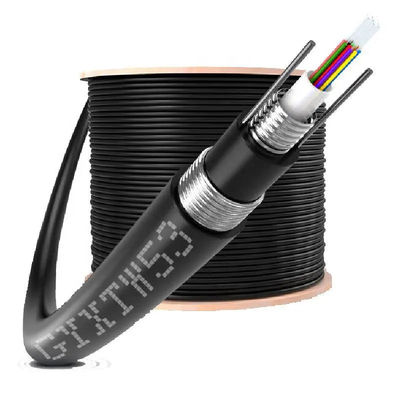 Luchtvezeloptische kabel GYXTW 4-24 Core Single Mode G652D 8.0mm Kabel OD voor overhead leggen met 1mm Steel Wire Strength