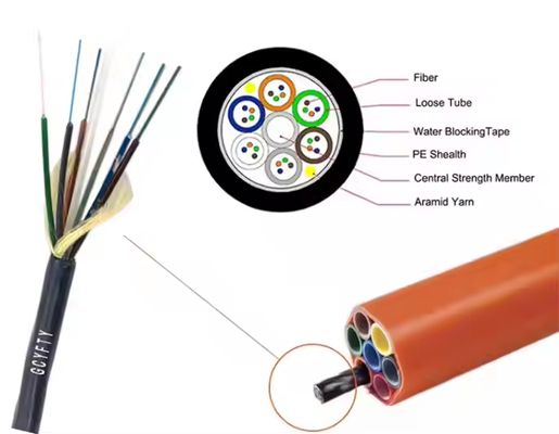 GCYFTY/GCYFY Luchtgeblazen Microvezel Optische Kabel Simplex Microbuis 4 6 8 12 24 48 96 Vezels Buiten Niet-Metalen Laag-Gestrand