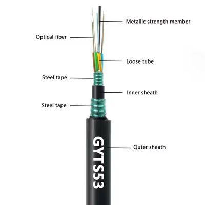 Fabriek voorraad Outdoor Double Armored GYTS53-96 Cores Glasvezel Kabel Dubbele Jacket G652D Dezelfde dag verzonden