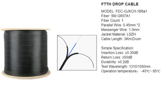 Gjyxch-1B6 G657A2 1 de Dalingskabel van de Kern Optische Vezel