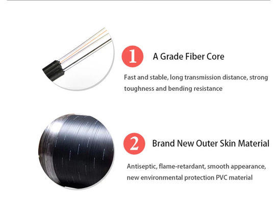 Zwart Jasje G657A1 1km FTTH-Kabel van de Vezel de Optische Daling