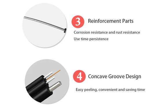 Zwart Jasje G657A1 1km FTTH-Kabel van de Vezel de Optische Daling