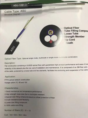 Miniadss 6 Kern 12 Optische Kabel ASU G652D van de Kern de Luchtvezel