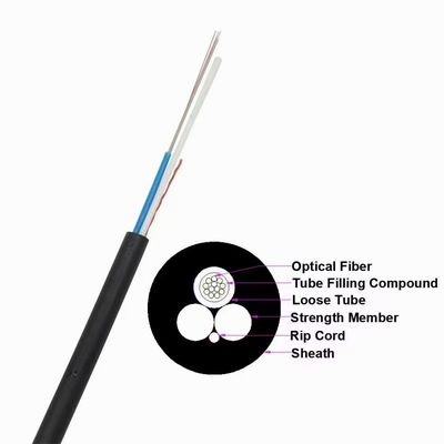 12 Core zelfdragend FRP Menber ASU Mini ADSS Aerial Fiber Optic Cable 120M Span