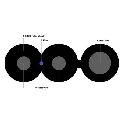 Kabel van de de Vezel Optische Daling van YOFC Frp G657a FTTH 4 Kernen